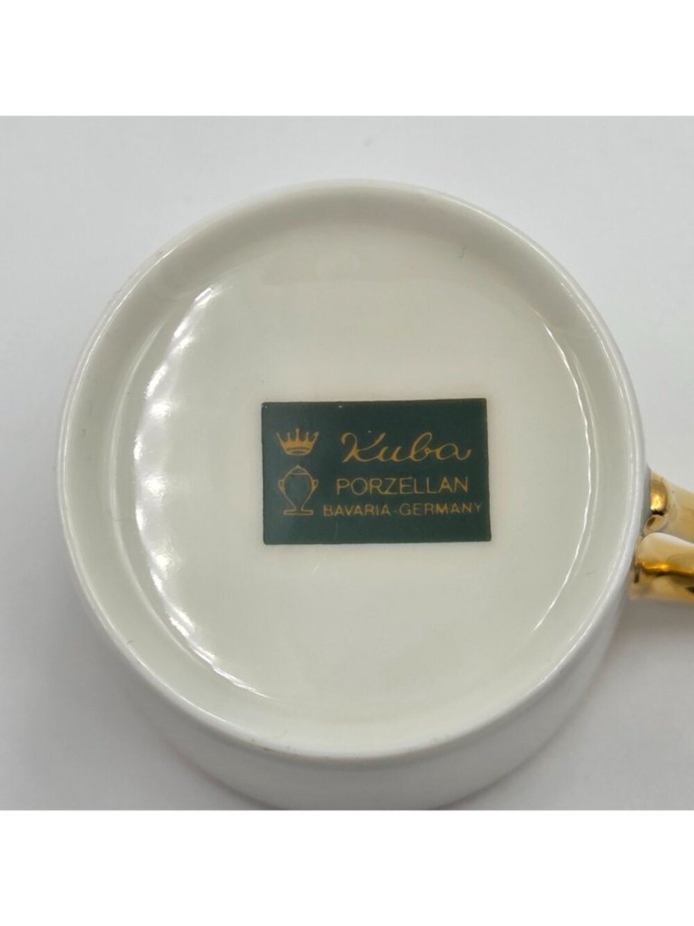 Kuba Porzellan Horst Kuba Set of 4 Espresso Demitasse Cup Saucer Gold Trim - Picture 13 of 13